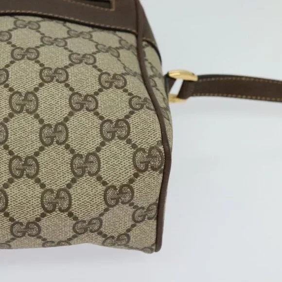 Authentic GUCCI GG Supreme Web Sherry Line Bag PVC Beige Red 001 56 0852